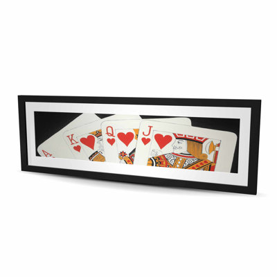 Heart Royal Flush Closeup - Red Man Cave Framed Print