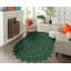 Tapis ovale en jute tissé à la machine de couleur vert chasseur-1151910648