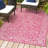 Halpert Vintage Filigree Textured Weave Fuchsia/Light Gray Indoor/Outdoor Rug-1739024035