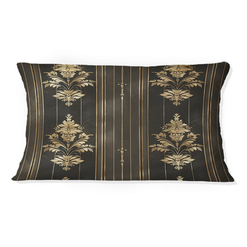 Coussin lombaire glamour Pinstripe I - Glam, Brun / or