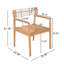 Ensemble de 4 chaises de patio en bois tressé avec finition. Corde blanche tissée pour une assise respirante, compacte, légère et facile à ranger-463448948