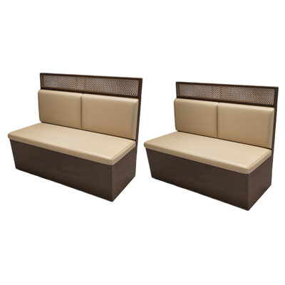 Modern Leisure Dessert Shop Cafe Restaurant Bench Faux Leather Upholstered Bench