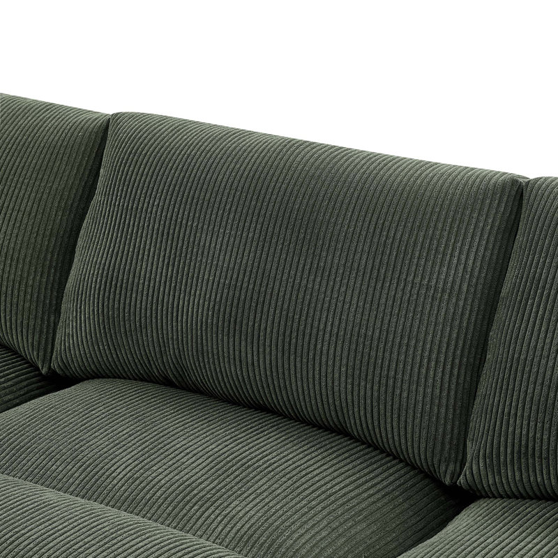 Canapé modulaire symétrique en velours côtelé, Vert foncé