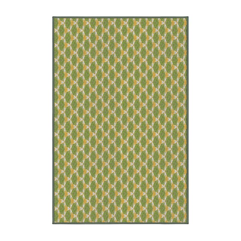 Tapis vert / jaune Power Loom, Rectangle 5 pi x 7 pi