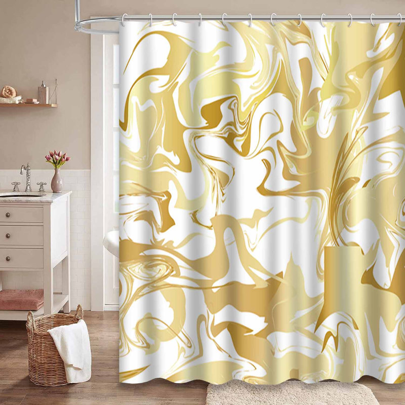 Rideau de douche Marble Gold, L 72 po x l 72 po