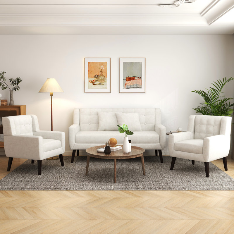 Stephanny 3 - Piece Living Room Set, Beige