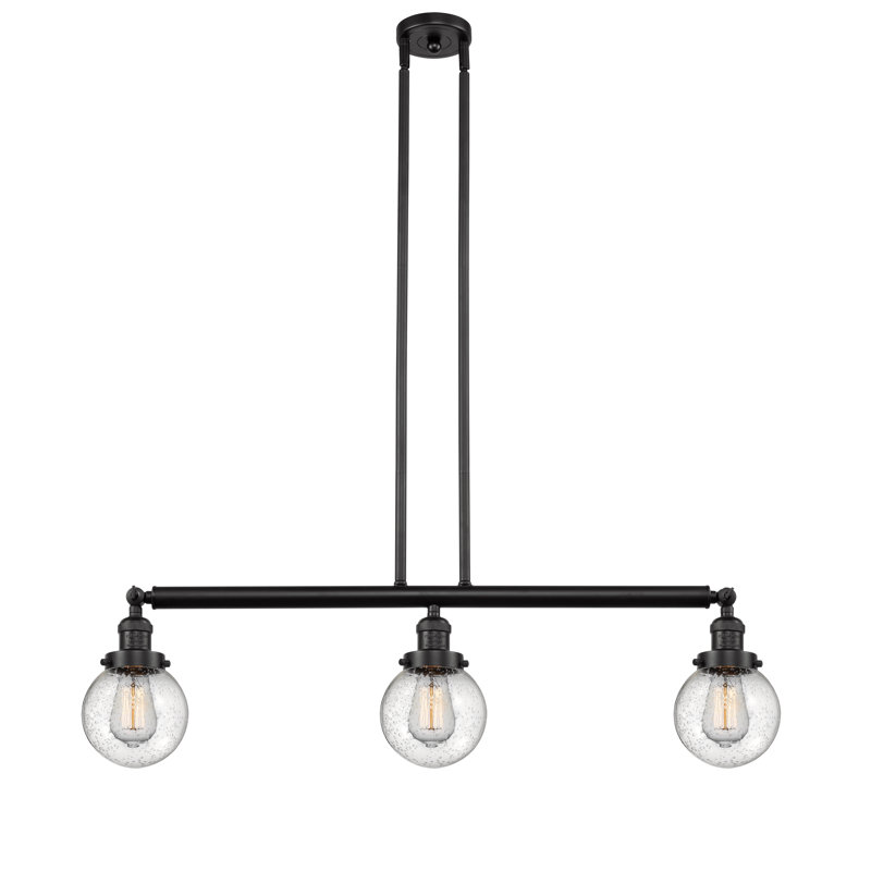 Clementina 3 - Light Kitchen Island Pendant, 6 Watt Vinage LED Bulb, Seedy, Oil Rubbed Bronze