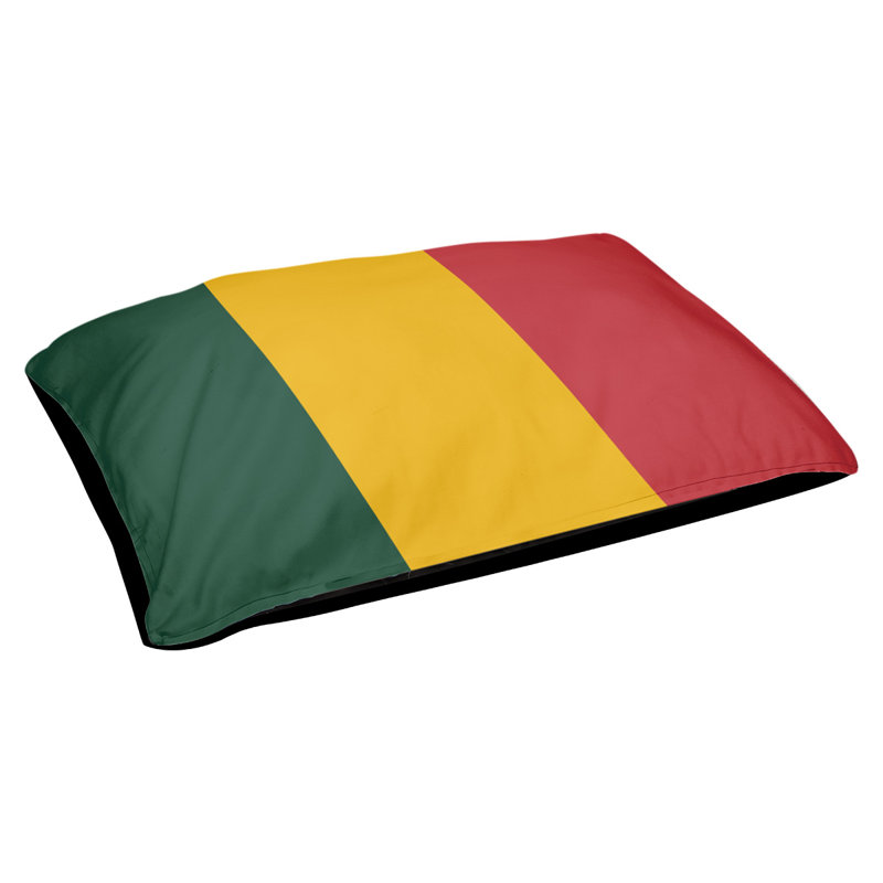 Pet Bed, Medium (30" L x 40" W), Forest Green/Harvest Gold/Iron Range Red