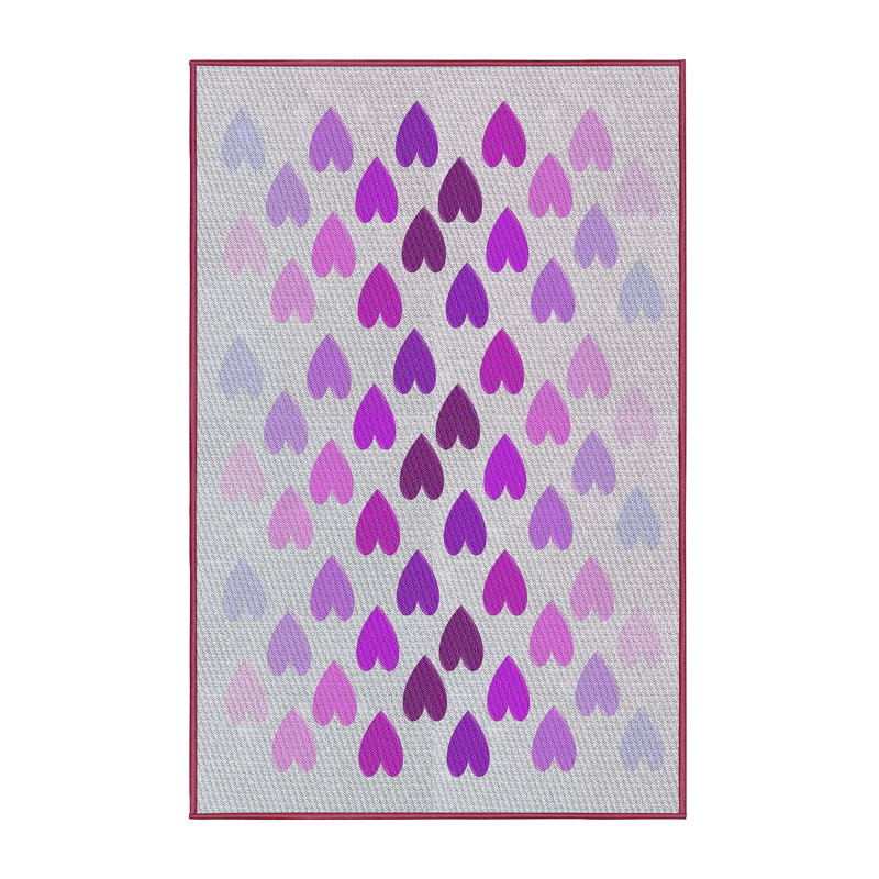 Tapis mauve/gris tissé à la machine, Rectangle 5 pi x 7 pi