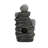 3-Tier Gray Pots on Stacked Rocks 2.5-Feet Tall Outdoor Polyresin Fountain with Lights and Gray Side Planter