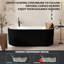 Baignoire de trempage autoportante, construction en acrylique, longueur 59 po, conception profonde avec bonde escamotable et trop-plein, style spa de salle de bain moderne, finition noire et blanche