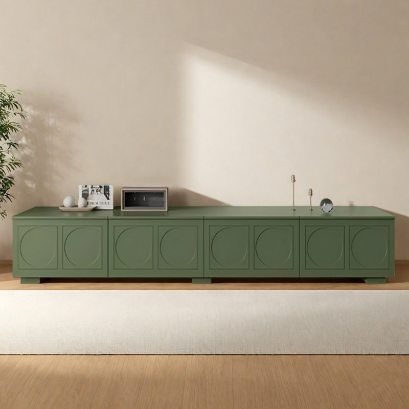 Meuble télé en bois de style français rétro, H 17,71 po x L 94,48 po x l 16,93 po, Vert
