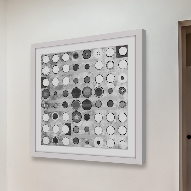 « inconsistent cercles », reproduction d’art encadrée, H 24 po x l 24 po x P 1,5 po, Cadre blanc