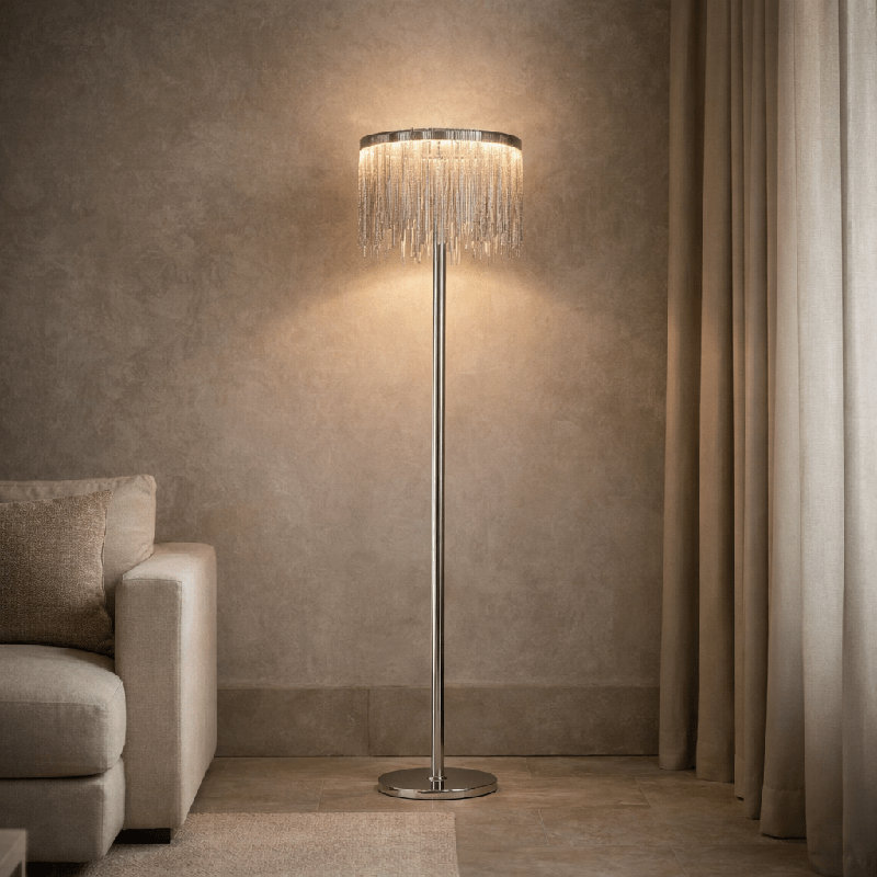 Lampe sur pied à pampille Gayton