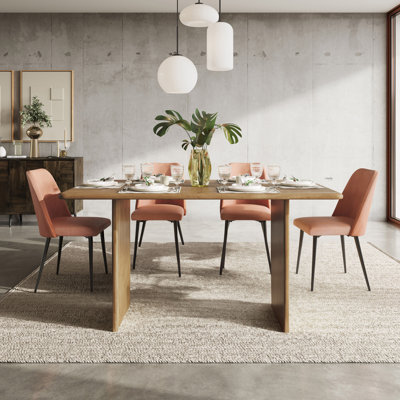 Edinburg 4-Person Mango Solid Wood Double Pedestal Dining Set