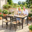 Table de salle à manger de patio, table d'extérieur rectangulaire en aluminium, naturel-1960125534