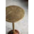 11.8X11.8X24" Slender Brass Side Table With Textured Gold Top And Wooden Pedestal Base