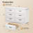 Migneco 47.2-inch wide 6-drawer double dressers with metal handles，storage cabinet-1890036232