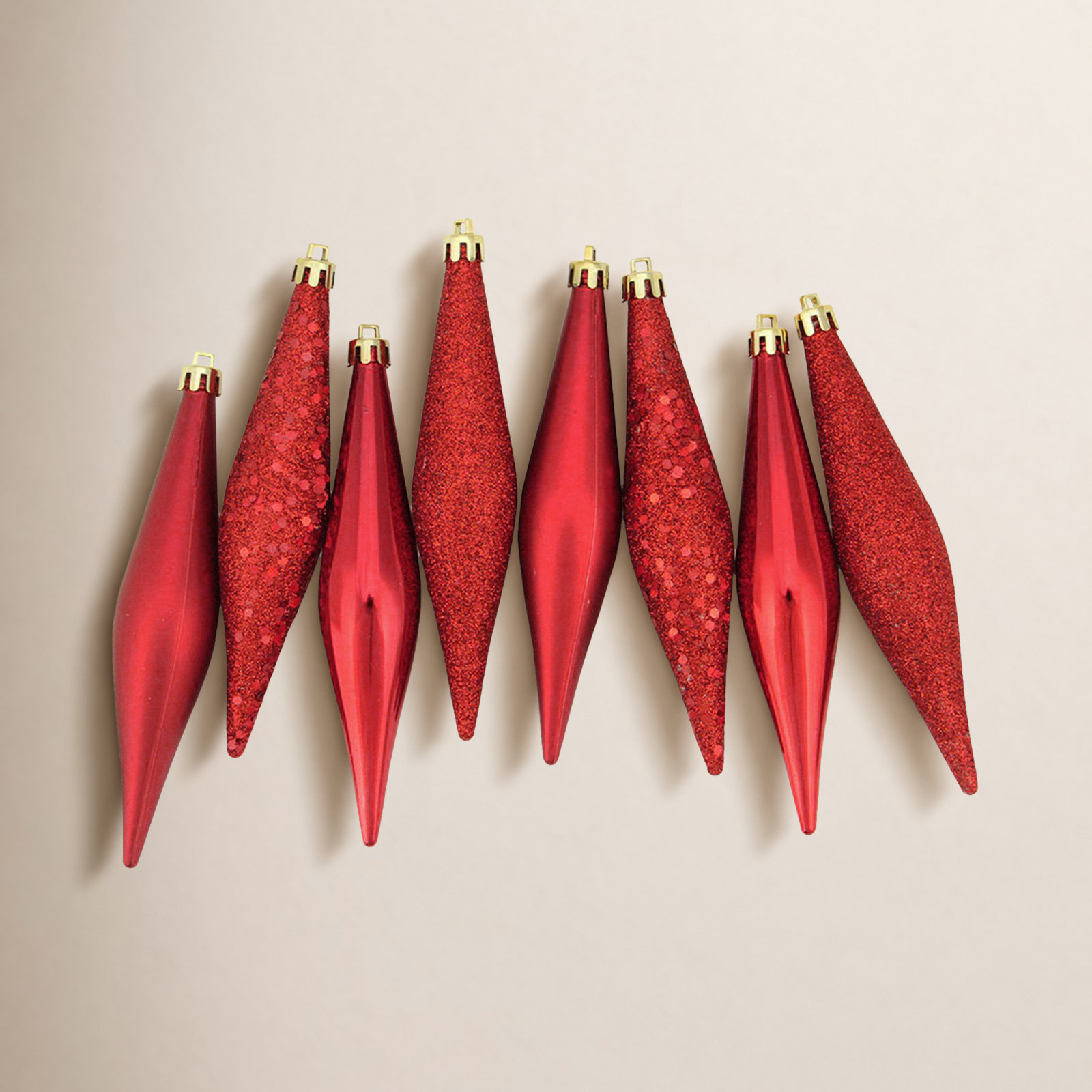 6" Shatterproof Finial Ornament, Red Hot