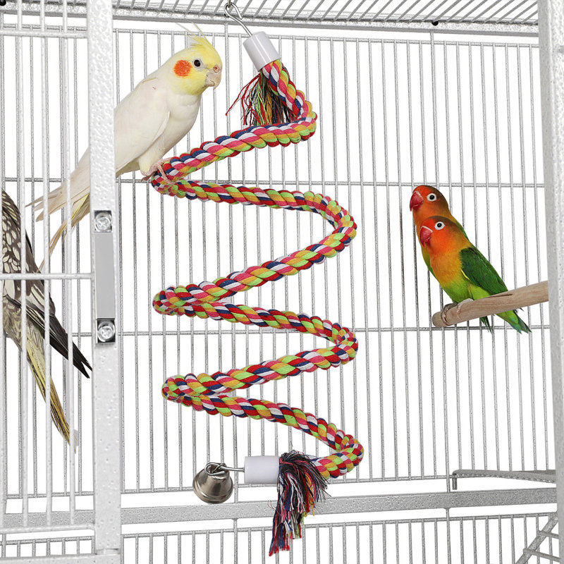 175.5cm Flat Top Floor Bird Cage with Wheels, White