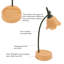 Lampe de bureau 3W à DEL tactile avec 3 vitesses et intensité variable pliable pour table de bureau USB 5V orange