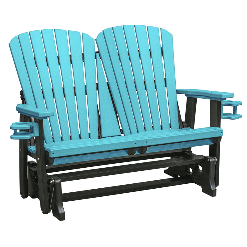 Banc en plastique pour l'extérieur, Bleu et noir