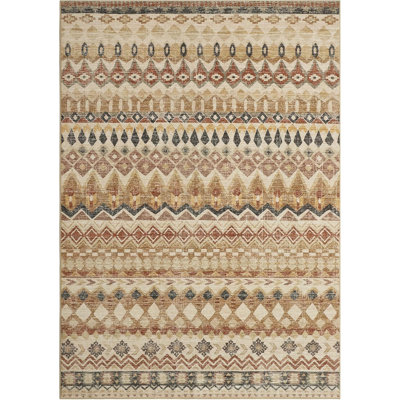 Vintage Distressed Geometric Hallway Carpet Machine Washable Non-Slip Indoor Long Rug Non-Shedding Accent Carpet Beige