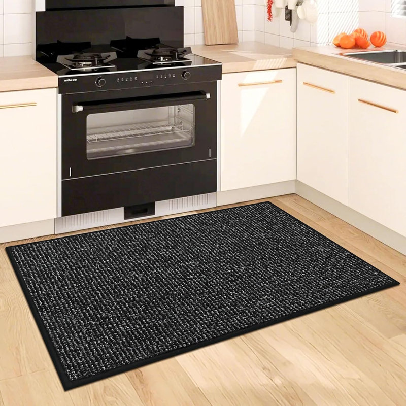 Super Absorbent Kitchen Rugs Stain Resistant 24"x36", Black