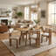Ensemble de salle à manger Modern Farmhouse - Table en bois massif avec chaises d'appoint en métal - Ensemble de cuisine 5/7 pièces-122785568-122785571-122785569