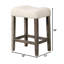 Tabouret de bar à hauteur de comptoir de 2, conception transitionnelle, couleur chêne, repose-pieds et siège, lin en bois d'ingénierie - mélange de revêtement pour un repas confortable 2 avec repose-pieds rembourré, siège en construction