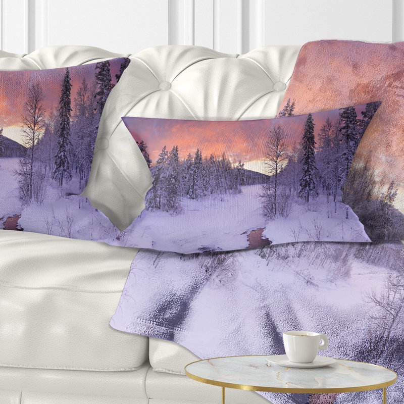 Coussin lombaire paysage en Laponie finlandaise en hiver