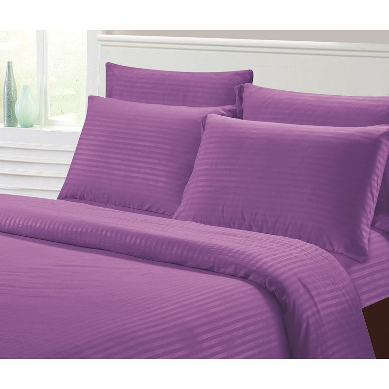 Apthorp Microfiber Striped Sheet Set, Full, Purple
