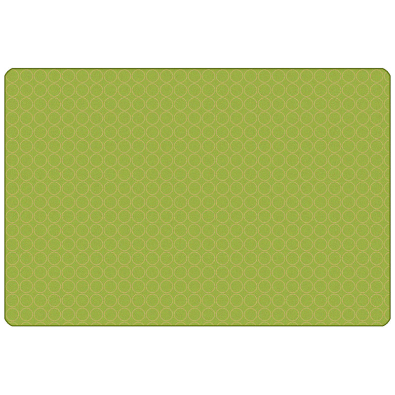 Comforting Circles KIDSoft™ Tufted Green/Tan Area Rug, Rectangle 4' x 6'