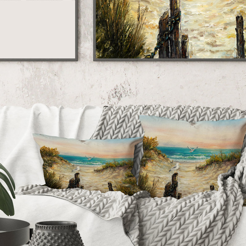 Housse et insert de coussin rectangulaire Ocean Dunes Pendant Sinset
