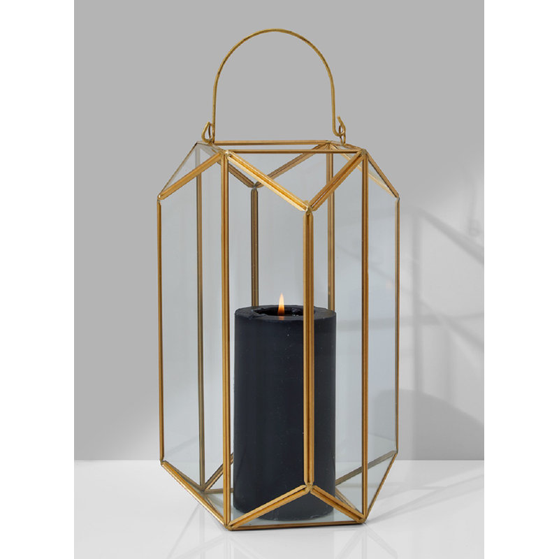 Lanterne en verre émeraude