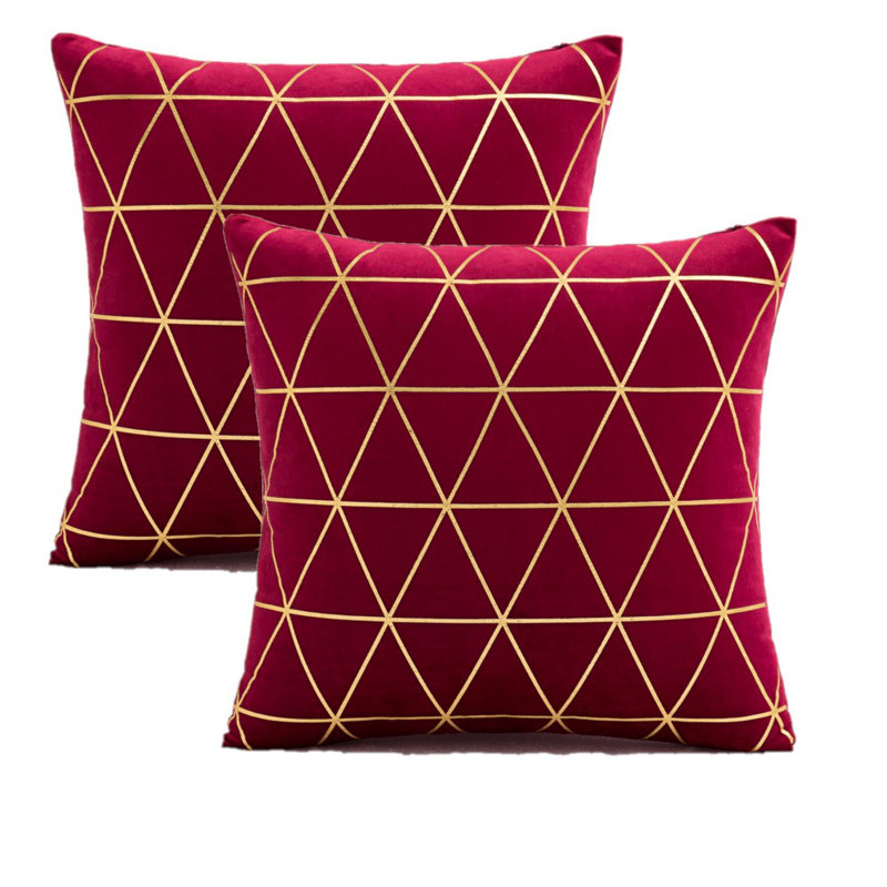 Coussin décoratif en velours, Vin rouge