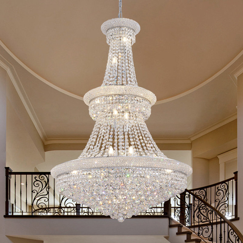 Kriner Dimmable Empire Chandelier, Silver, 19, 47.2" H  x 31.5" W x 31.5" 