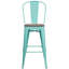 Tabouret de bar ou de comptoir en métal Marian avec dossier et siège en bois Marian-2048051851-2101696429-2127243145