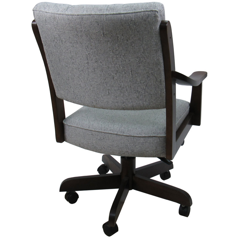 Casa Solid Wood Dining Caster Chair, Hemsath Slate, Brown Honey