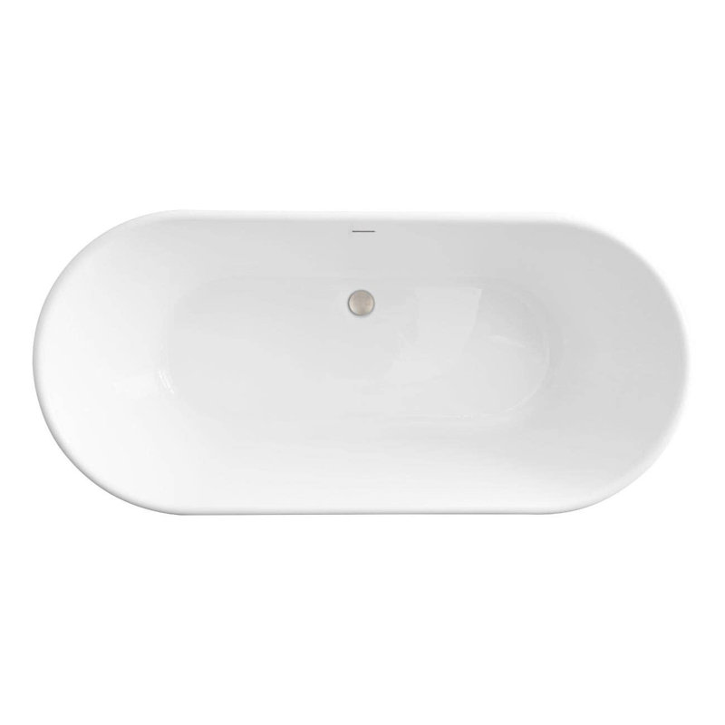 Preston 67'' x 30.75'' Soaking Acrylic Bathtub, Rose Gold