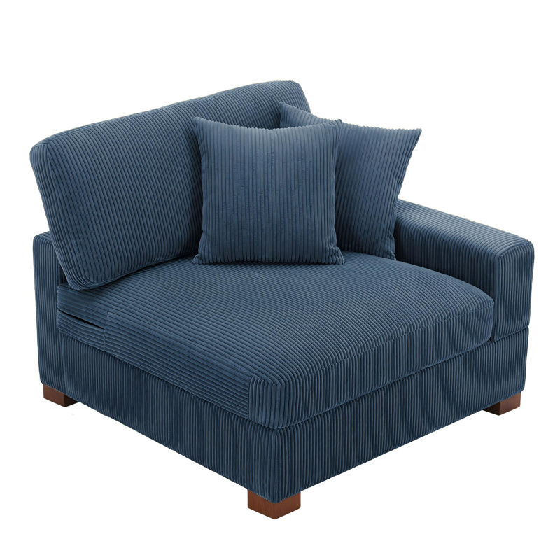 Milbrey 104.1Cm Wide Armchair, Navy Corduroy