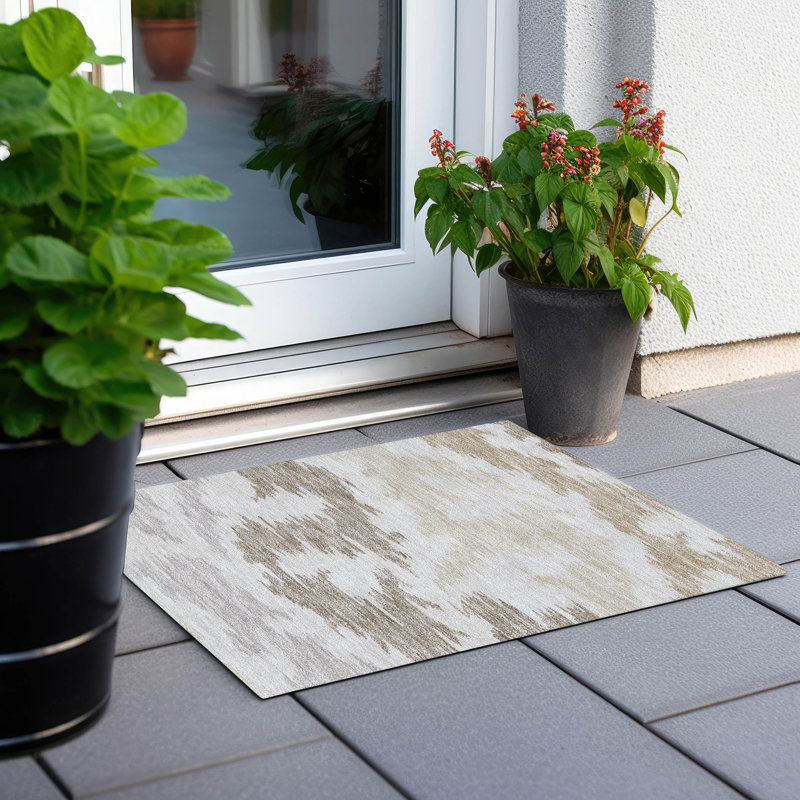 Malchow Washable Abstract Indoor / Outdoor Rug, Rectangle 1'8" x 2'6"