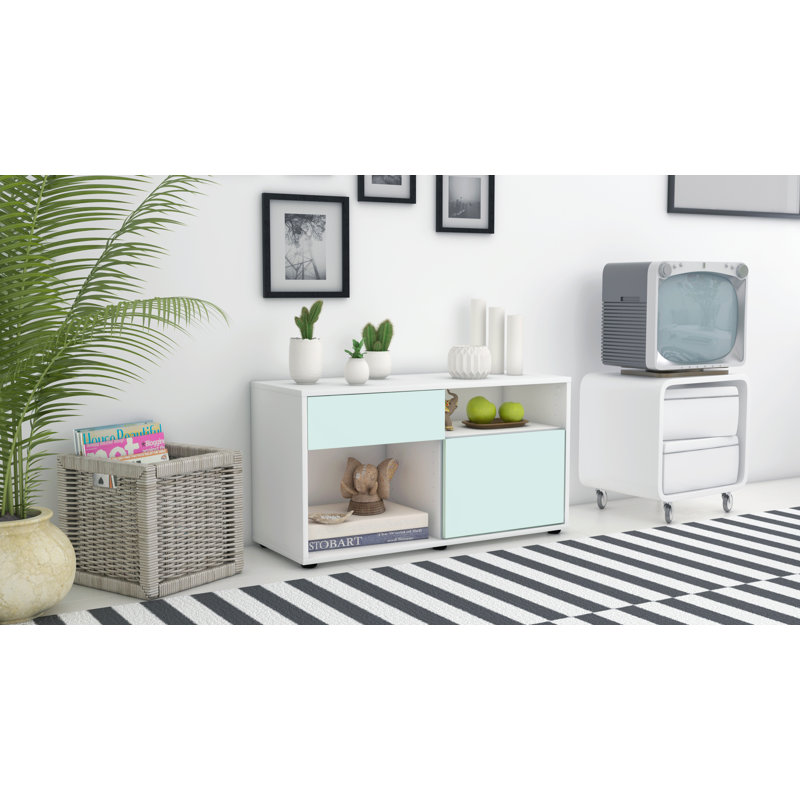 Stephan 92cm W 1 - Drawer Chest of Drawers, Light Blue / Matte White