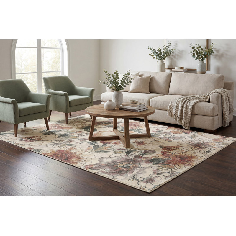 Trost Floral Indoor Rug, Rectangle 2' x 3'11"