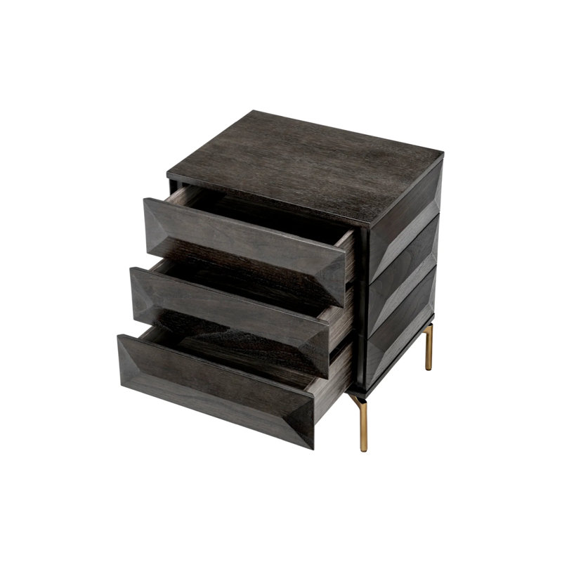 Denver 3 - Drawer Solid Wood Nightstand