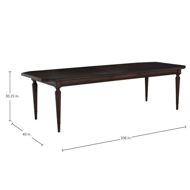 Mathis Oak Rectangle Legged Extension Dining Table - Rustic Antique Oak, 86 In. W X 30.25 In. H