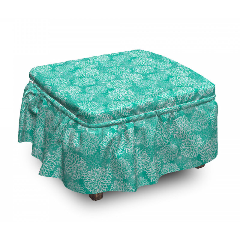 Housse pour repose-pieds à coussins carrés, Floral 3