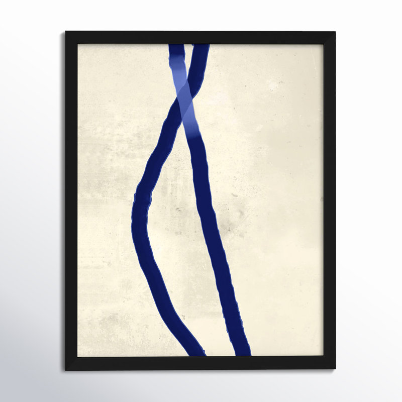 Blue Rope 2 Painting by Jacques Pilon, 20" H x 16" W x 1.25" D, Black Framed