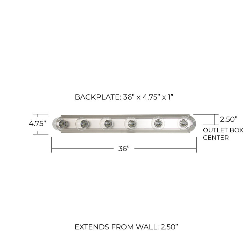 Lynwood 6 - Light Dimmable Bath Bar, Matte Nickel