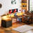 Sholpan LED L-Shaped Desk with Cabinet with Power Outlets-1831091176-1852004190
